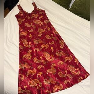 Elegant Paisley Red Dress